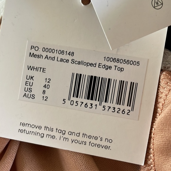 NWT Missguided Mesh and Lace Scalloped Edge Skirt Set - Picture 5 of 14